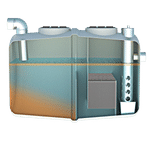 Separador hidrocarburos depósito cuba, SHDPCO 20 CE de Remosa. 20 CE - volumen total 6.000 l - D 1750 mm - L 2930 mm - DN 200